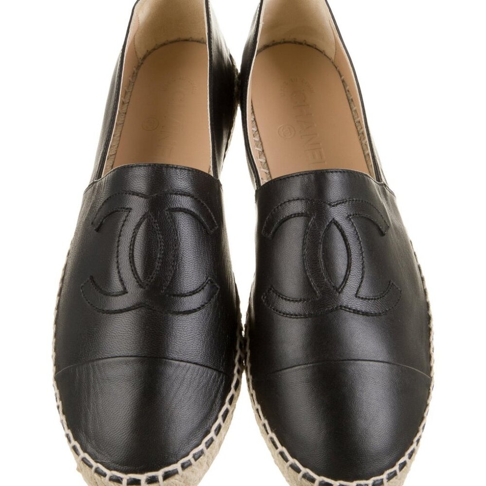 Chanel CC Lambskin Leather Espadrilles CHA628024